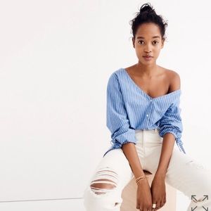 Tie sleeve shirt in stripe